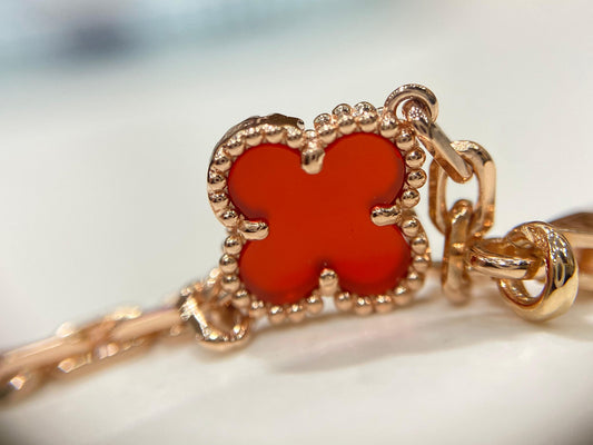 18K Rose Gold Carnelian Small Motif Bracelet